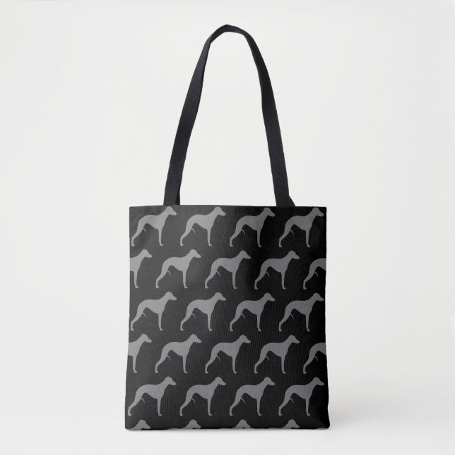 Whippet Dog Breed Silhouettes Pattern Tote Bag (Front)