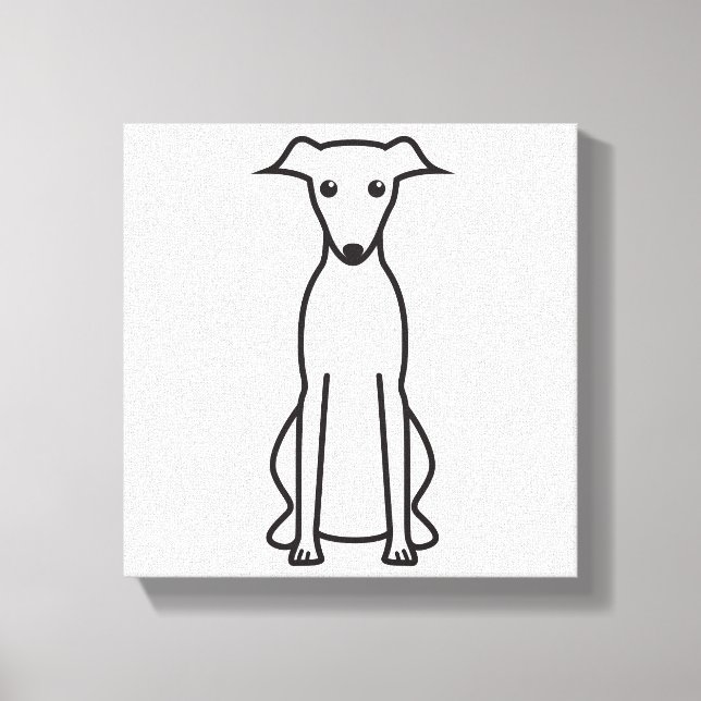 Whippet Dog Cartoon Canvas Print (Front)