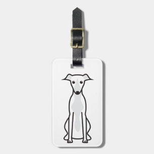 Whippet Dog Cartoon Luggage Tag