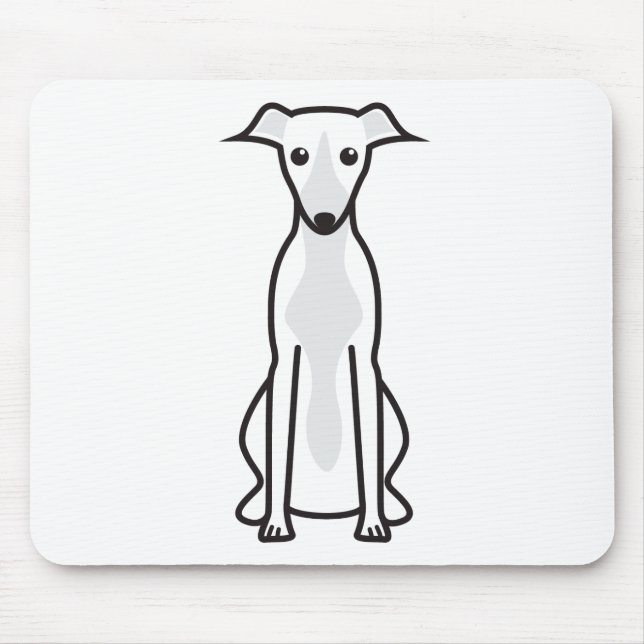 Whippet Dog Cartoon Mouse Mat (Front)