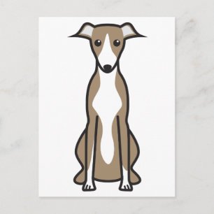 Whippet Dog Cartoon Postcard