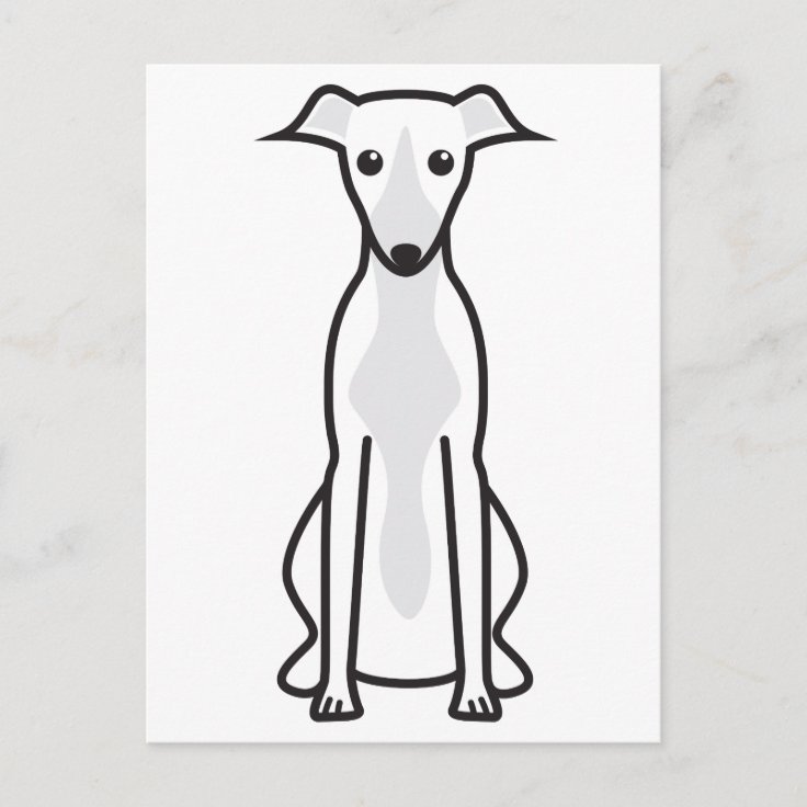 Whippet Dog Cartoon Postcard | Zazzle