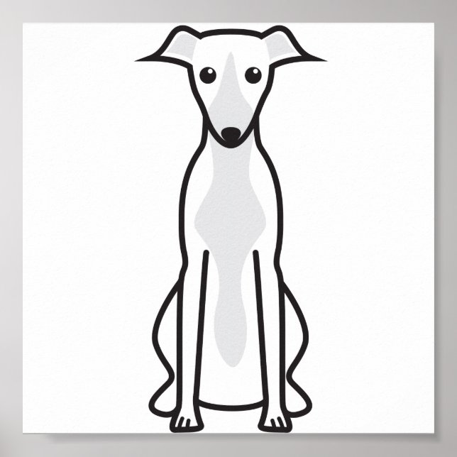 Whippet Dog Cartoon Poster (Front)