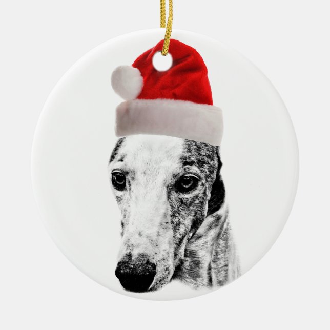 Whippet dog ceramic tree decoration (Front)
