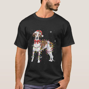 Whippet Dog Christmas Light Xmas Dad Mum T-Shirt