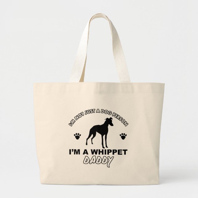 WHIPPET dog designs Large Tote Bag (Front)