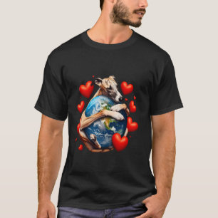 Whippet Dog Earth Day Hug Love Owner Hugging Plane T-Shirt