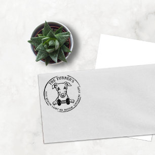 Whippet Dog Family Return Address Rubber Stamp