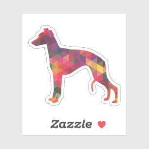 Whippet Dog Geometric Pattern Silhouette Multi