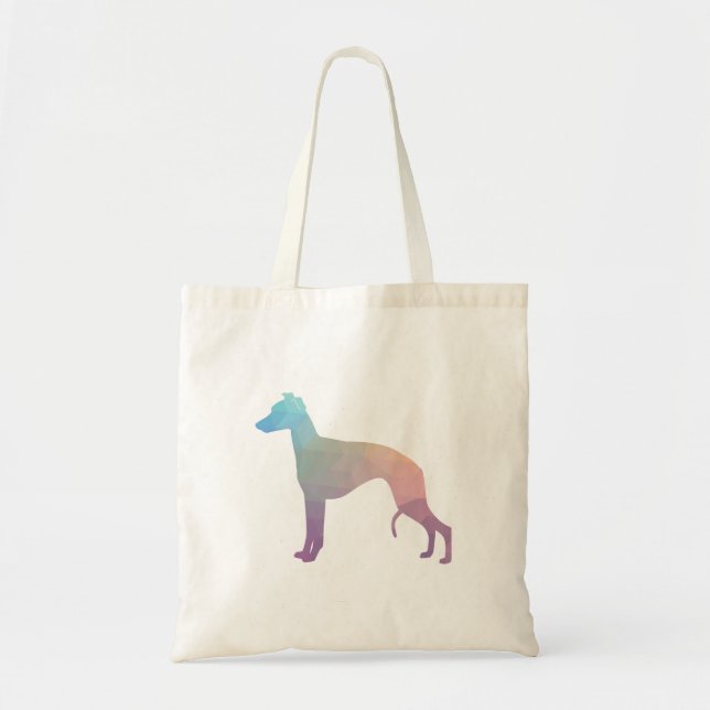 Whippet Dog Geometric Pattern Silhouette Pastel Tote Bag (Front)