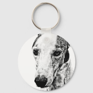 Whippet dog key ring