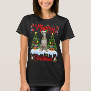 Whippet Dog Lights Xmas Tree Santa Whippet Christm T-Shirt