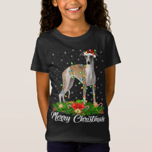 Whippet Dog Lover Matching Santa Hat Whippet Chris T-Shirt