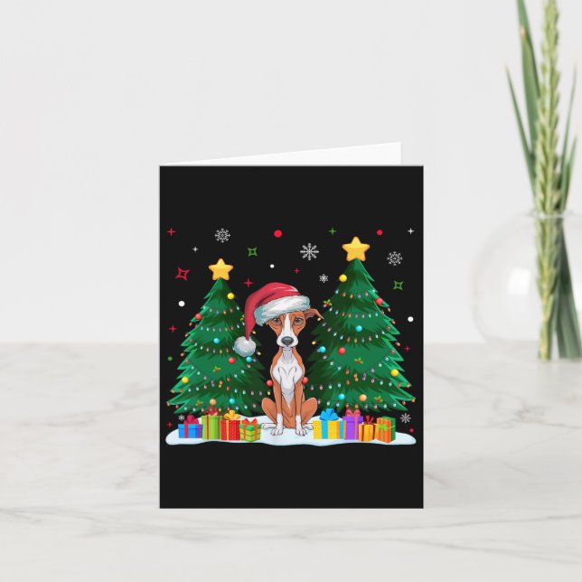 Whippet Dog Lovers Santa Hat Ugly Christmas Sweate Card (Front)