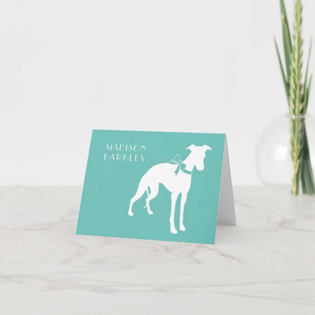 Whippet Dog Puppy Note Card (Front)