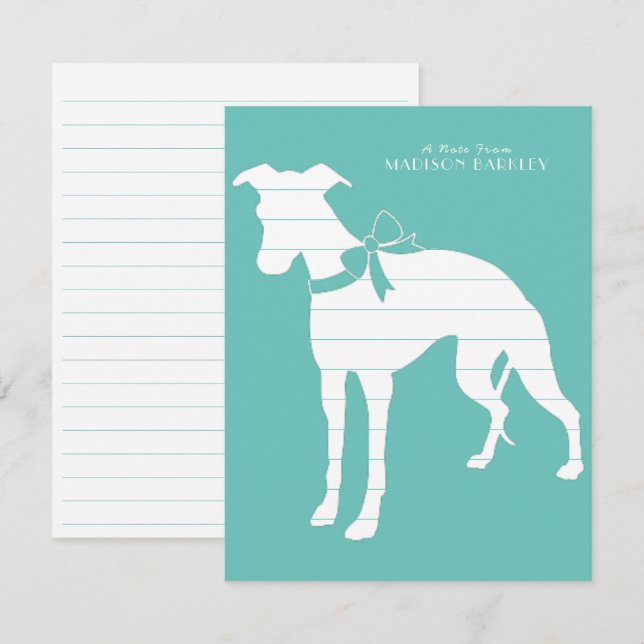 Whippet Dog Puppy Thank You Card (Front/Back)
