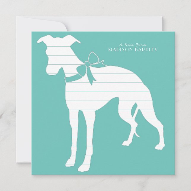 Whippet Dog Puppy Thank You Card (Front)