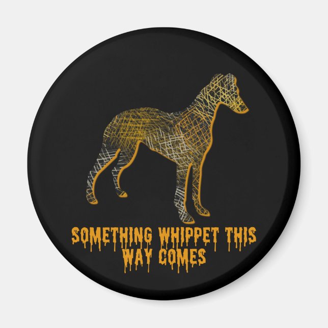 Whippet Dog Silhouette Fun Halloween Magnet (Front)