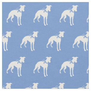 Whippet Dog Silhouette Pet Light Blue Fabric