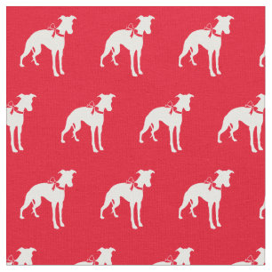 Whippet Dog Silhouette Pet Red Fabric