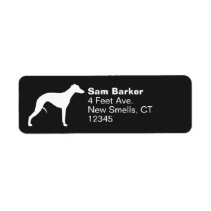 Whippet Dog Silhouette Return Address