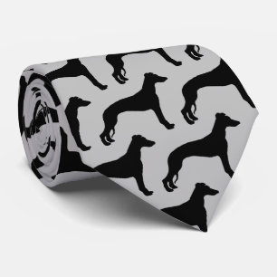 Whippet Dog Silhouette Tie