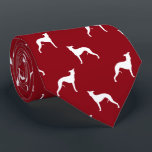 Whippet Dog Silhouettes Pattern Red and White Tie<br><div class="desc">This original Whippets pattern neck tie makes a great gift for dog dads! Available in a variety of colours, this cool tie makes a statement for anyone who loves Whippets. An awesome gift for the guy who wears a tie for business, or for special events like holiday programs, AKC dog...</div>