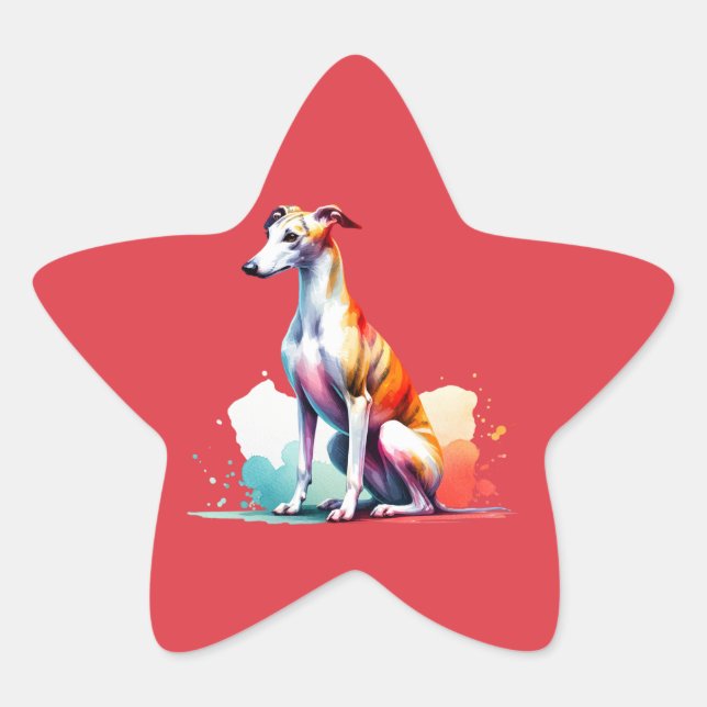 Whippet Dog Star Sticker (Front)