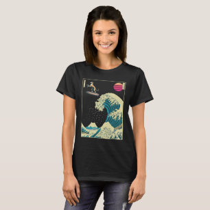 Whippet Dog Surfing on a Kanagawa Wave Japanese T-Shirt
