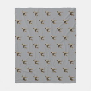 Whippet fleece blanket with grey background