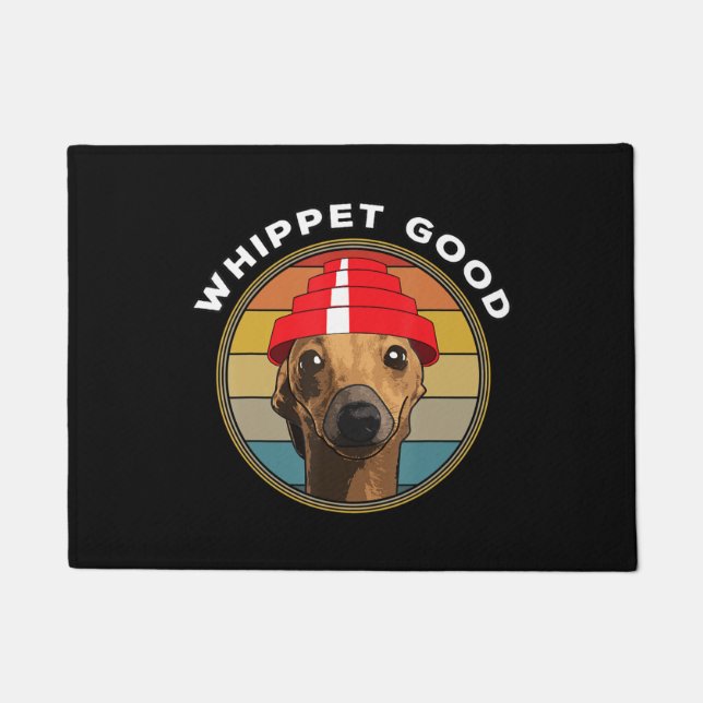 Whippet Good Funny 80s Music Dog Design Doormat (Front)