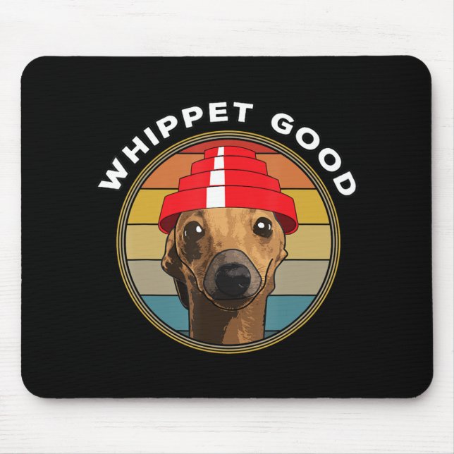 Whippet Good Funny 80s Music Dog Design Mouse Mat (Front)
