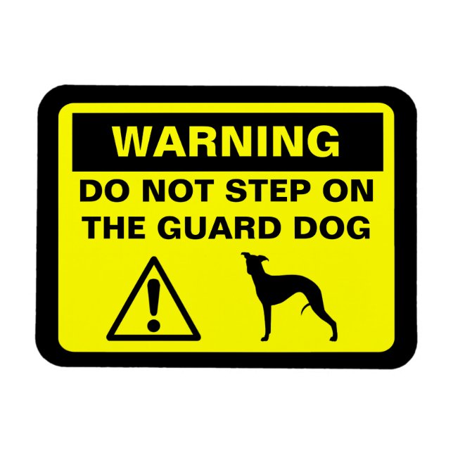 Whippet Guard Dog Warning Magnet (Horizontal)