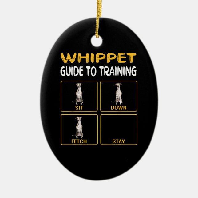 whippet guide to training dog obedience ceramic tree decoration (Front)