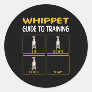 whippet guide to training dog obedience classic round sticker