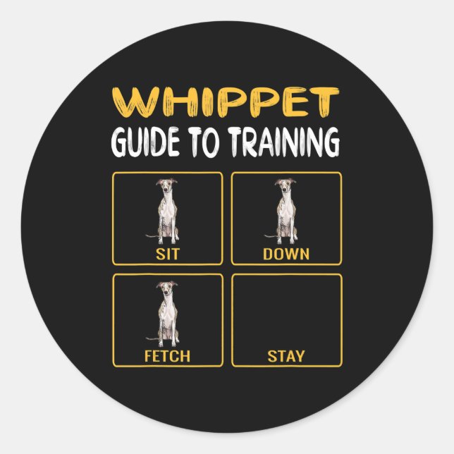 whippet guide to training dog obedience classic round sticker (Front)