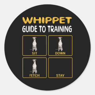 whippet guide to training dog obedience classic round sticker