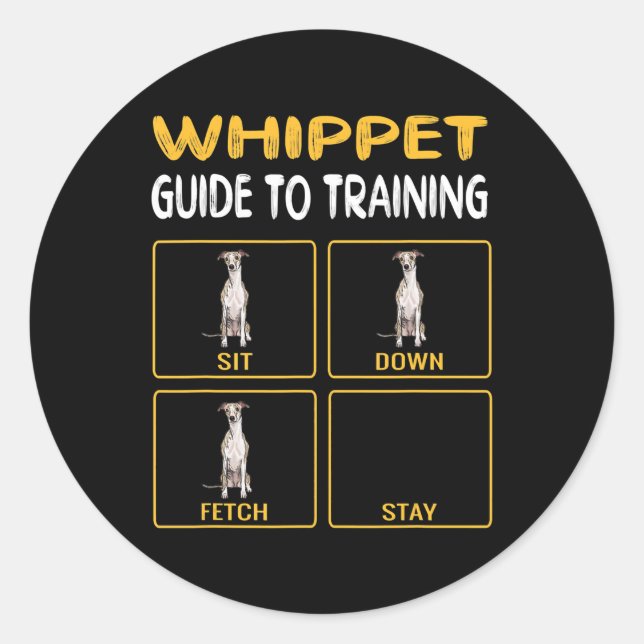 whippet guide to training dog obedience classic round sticker (Front)