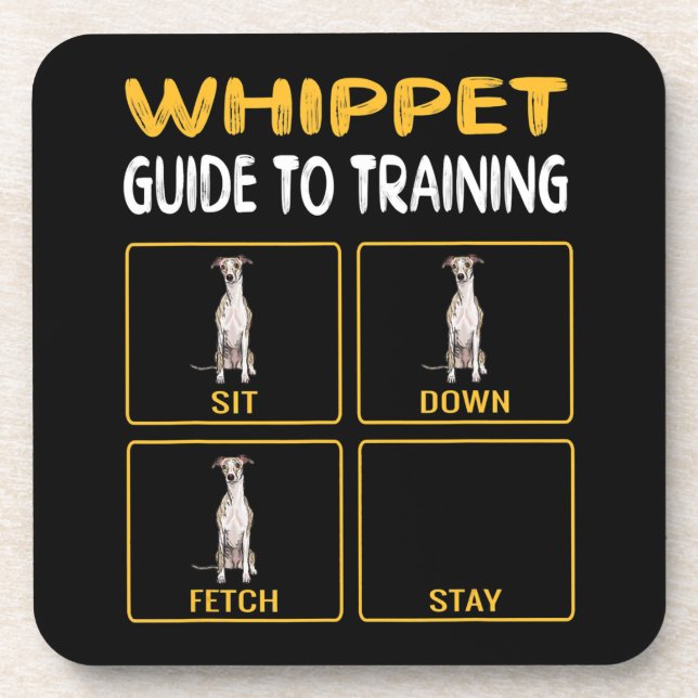 whippet guide to training dog obedience coaster (Front)