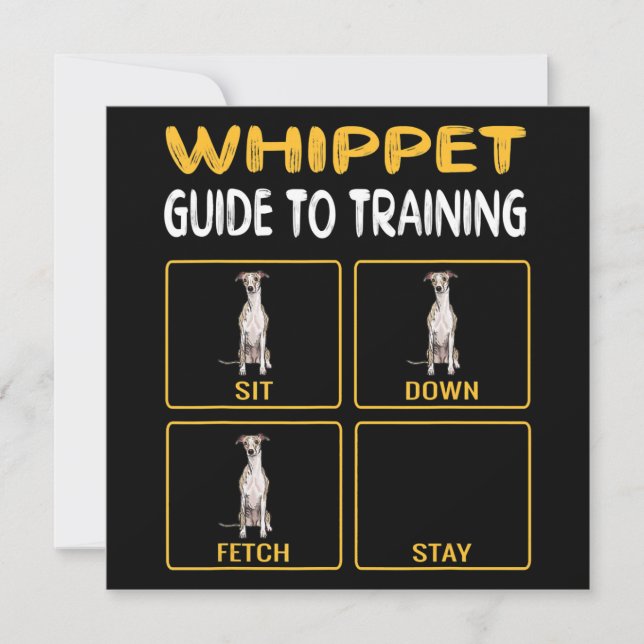 Whippet Guide To Training Dog Obedience Invitation (Front)