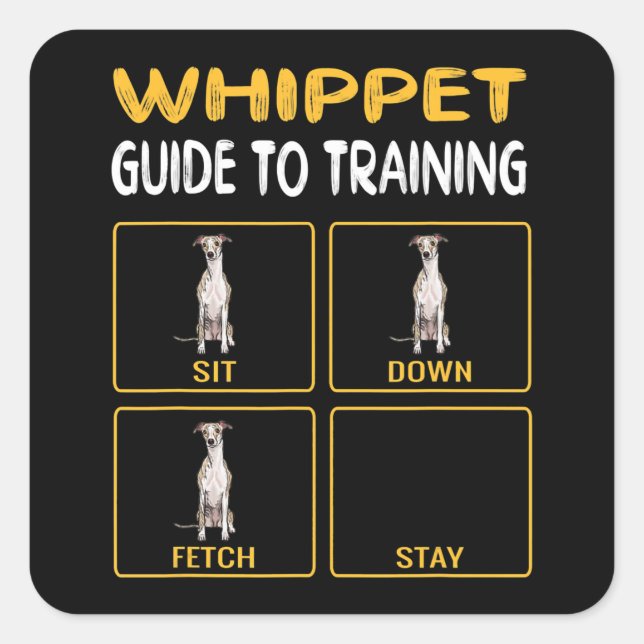 whippet guide to training dog obedience square sticker (Front)
