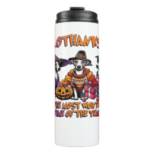 Whippet Halloween Thanksgiving Christmas Oversized Thermal Tumbler