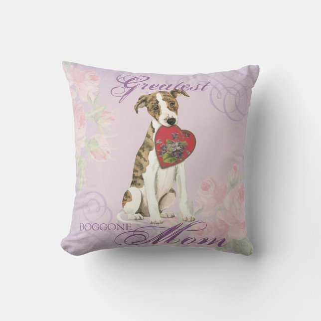 Whippet Heart Mum Cushion (Front)