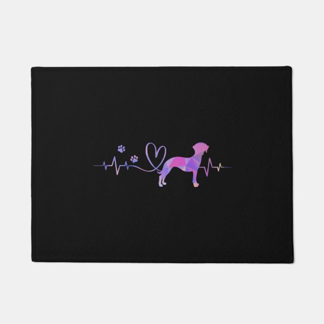 Whippet Heartbeat  Doormat (Front)