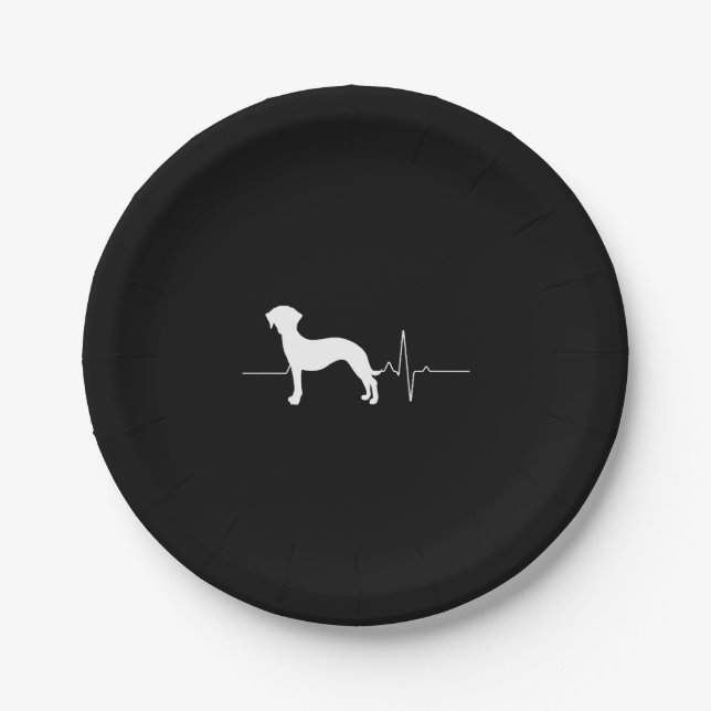 Whippet Heartbeat   Paper Plate (Front)
