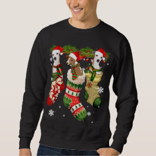 Whippet In Sock Christmas Santa Hat Xmas Dog Lover Sweatshirt