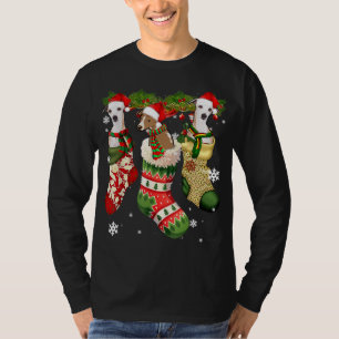 Whippet In Sock Christmas Santa Hat Xmas Dog Lover T-Shirt