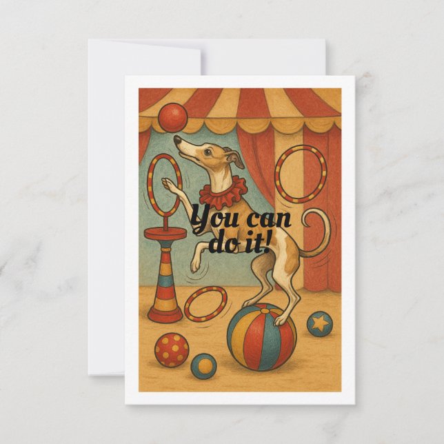 Whippet in the Circus Thank You Card (Front)