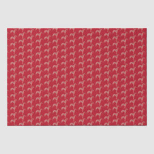 Whippet Italian Grey Christmas Dog Silhouette Red Tissue Paper
