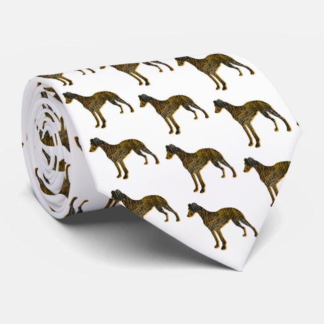 Whippet Italian Grey Silhouette Halloween White Tie (Rolled)